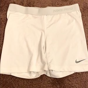 White Nike Compression Shorts
